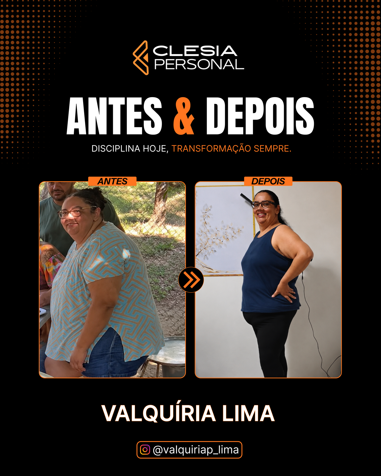 Antes e depois de NOME na Clésia Personal