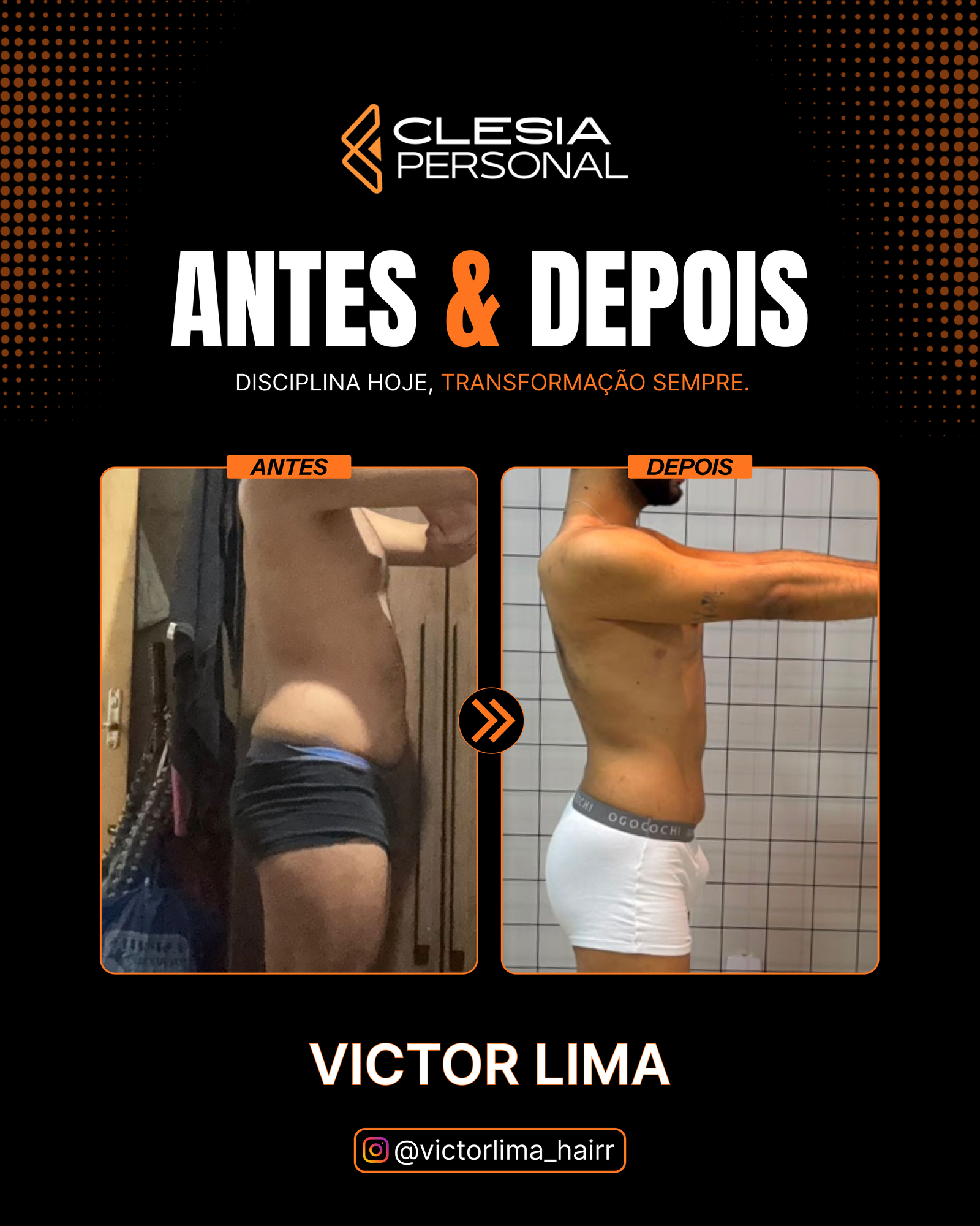 Antes e depois de NOME na Clésia Personal